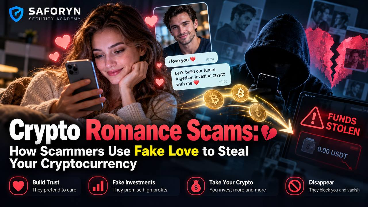 Crypto Romance Scams: How Scammers Use Fake Love to Steal Your Cryptocurrency — educational cover illustration