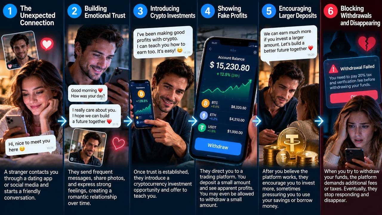 How the crypto romance scam works