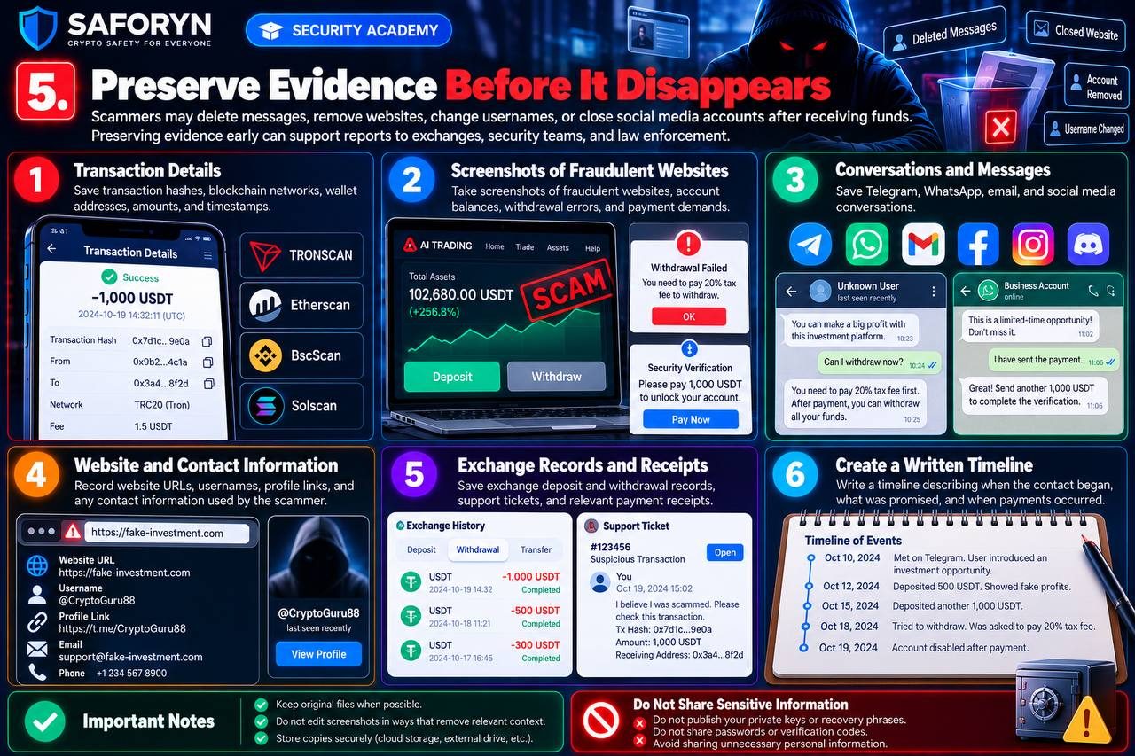 5. Preserve Evidence Before It Disappears