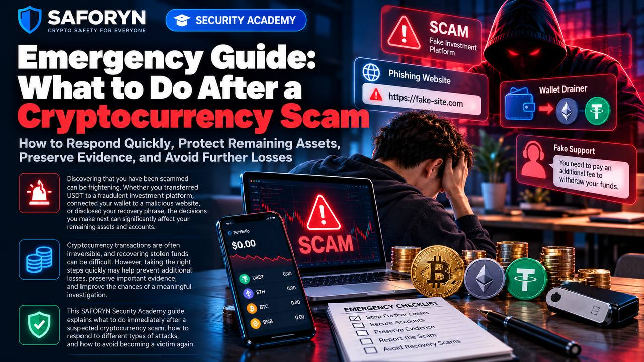 Emergency Guide: What to Do After a Cryptocurrency Scam — educational cover illustration