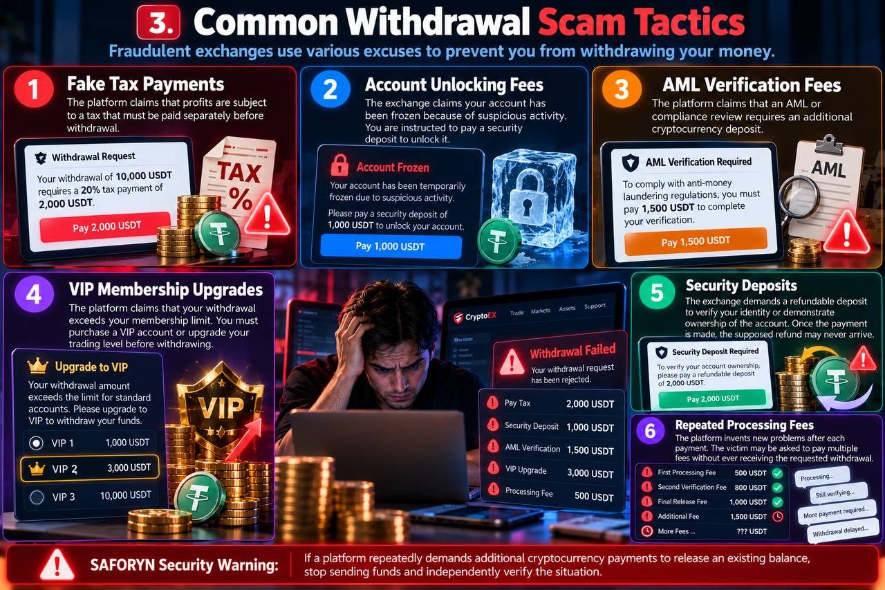 3. Common Withdrawal Scam Tactics